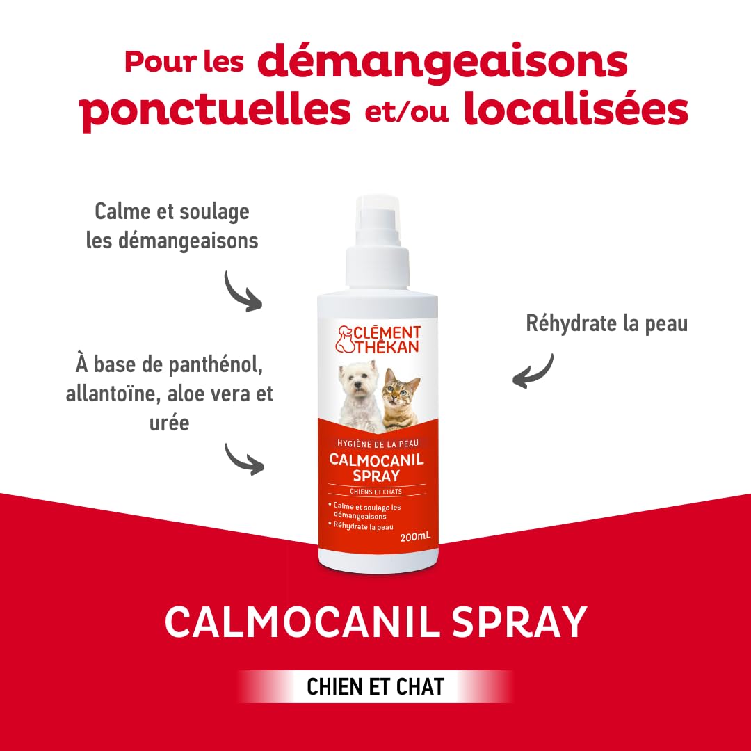 Clément Thékan - Spray Qui Calme et soulage Les démangeaisons pour Chiens et Chats - Calmocanil Spray 200 ML