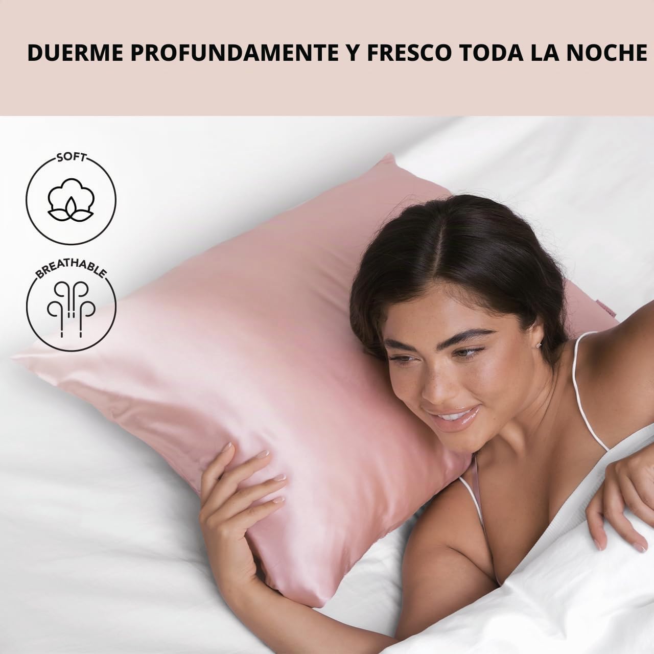 Kitsch Funda de Almohada refrescante de 100% satén con Cremallera, más Suave Que la Seda, Ideal para el Cabello y la Piel (King, 2 Paquetes, Rubor)