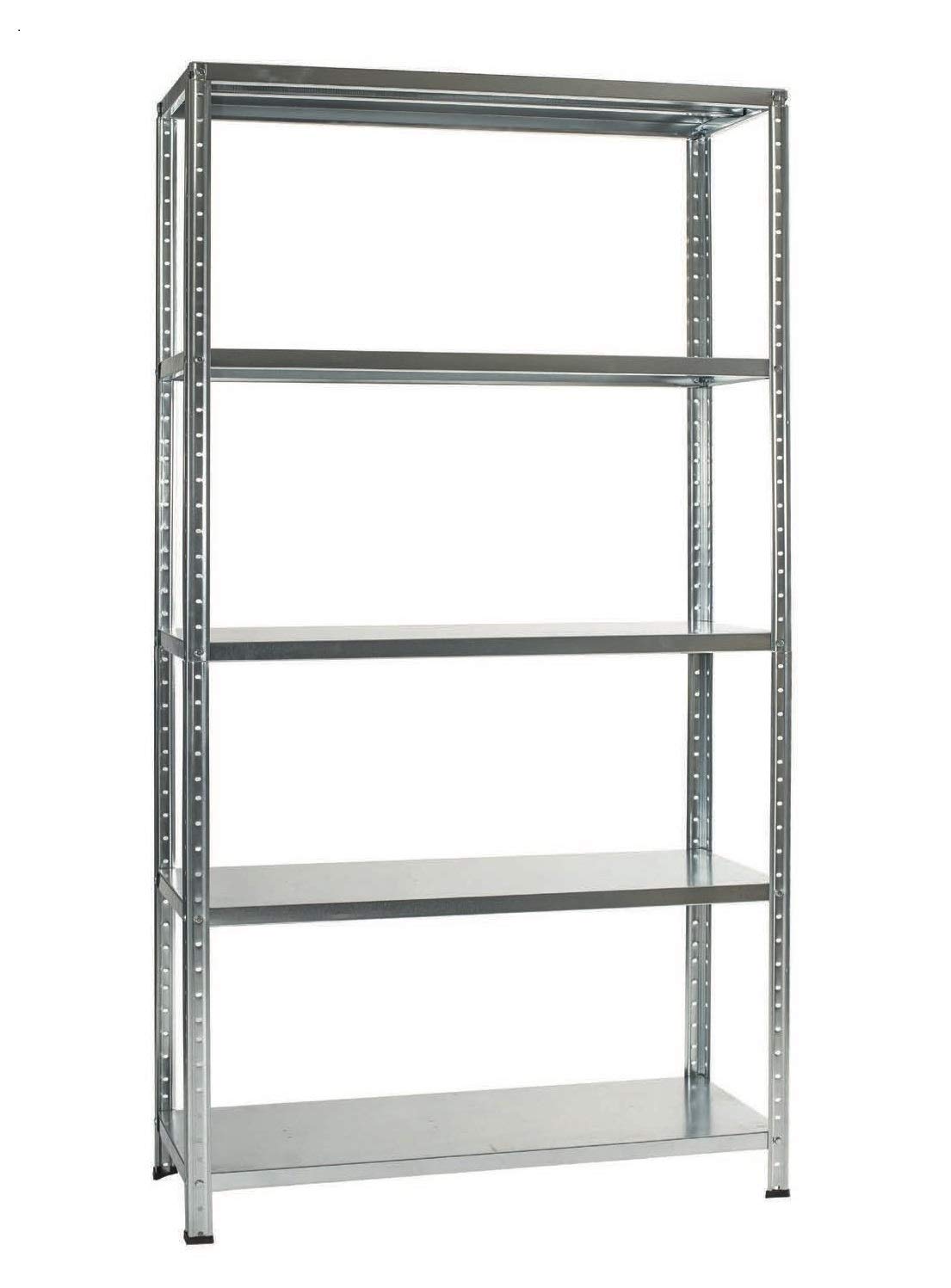 Kit scaffale 100x40xh.187 cm 5 ripiani colore grigio - GRIMA F1GN58