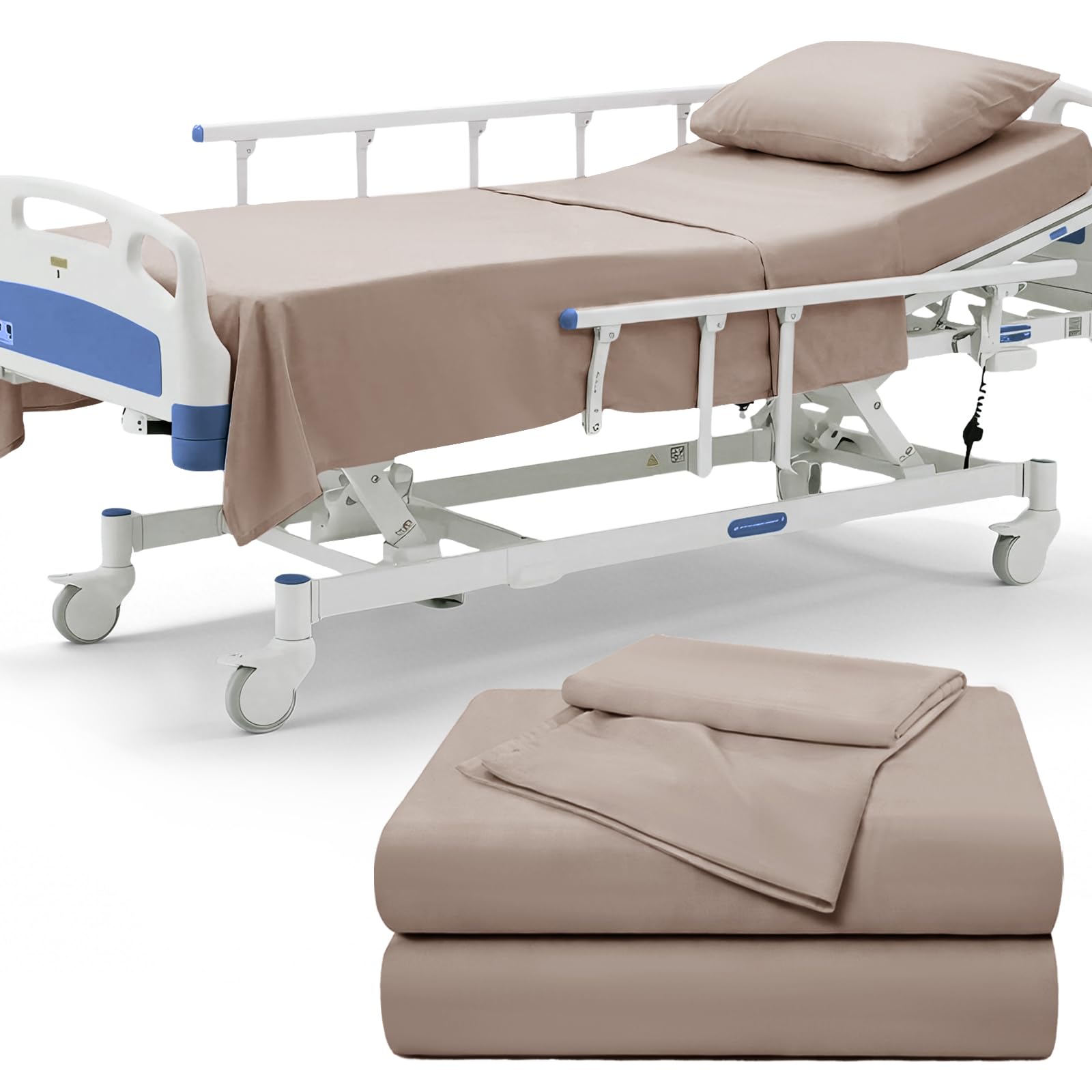P Pothuiny Hospital Bed Sheet Set - White Microfiber -17