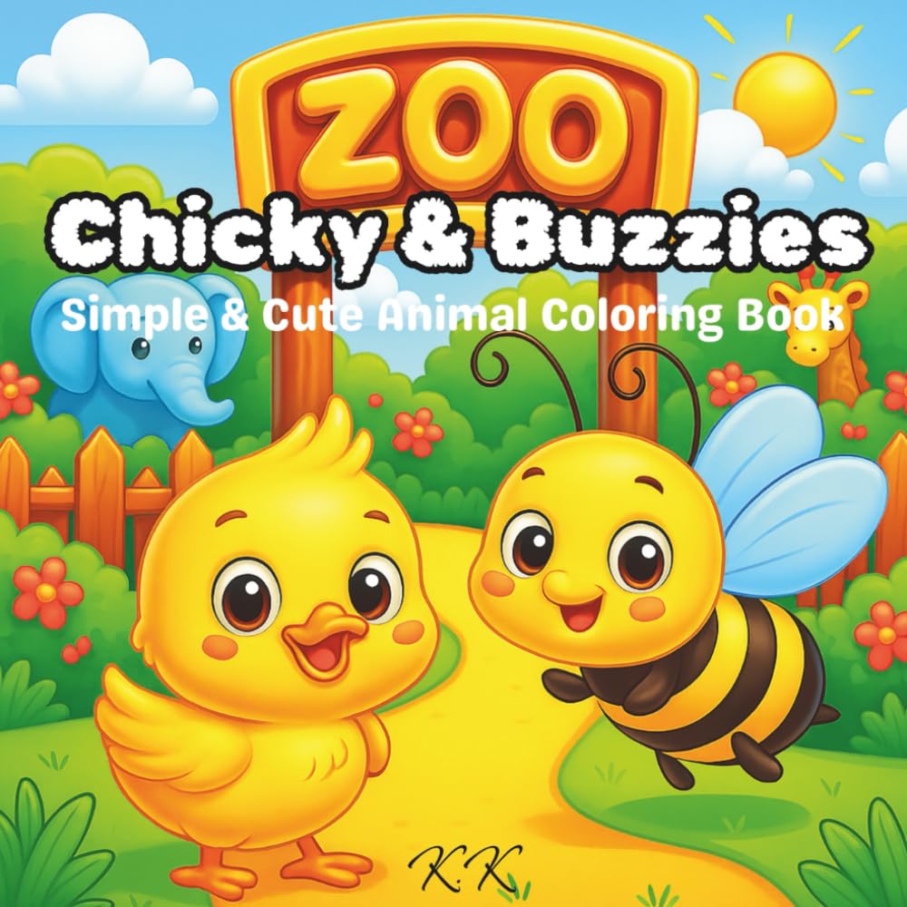Chicky & Buzzies: Simple & Cute Animal Coloring Book