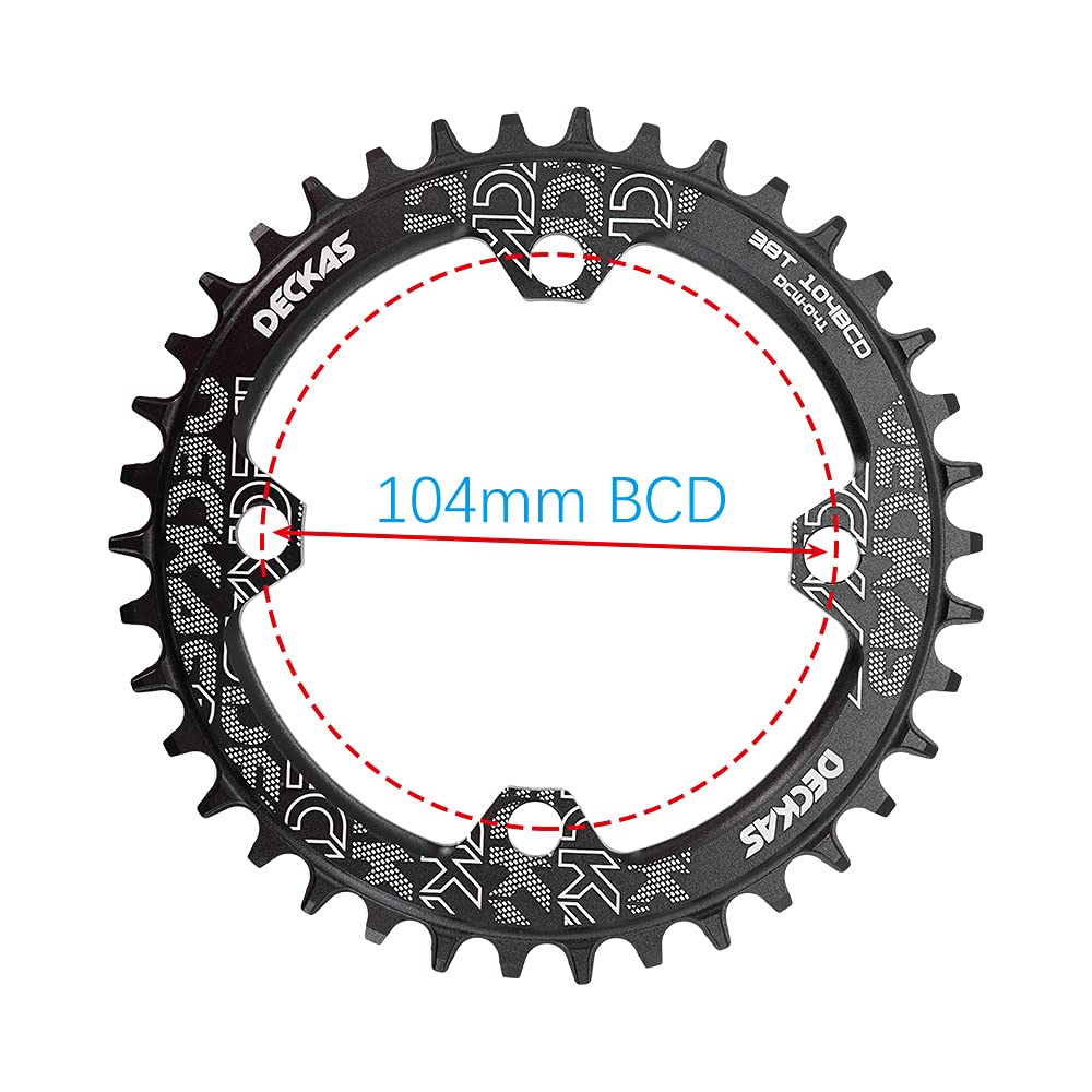Monocorona MTB Chainring della Bici Rotonda 10 4BCD 40 42 44 46 48T 50 52 Dente MTB. Bici da Mountain Bike Anello Anello Catena Ruota 104 BCD Corone per Bicicletta(40T,Noir)