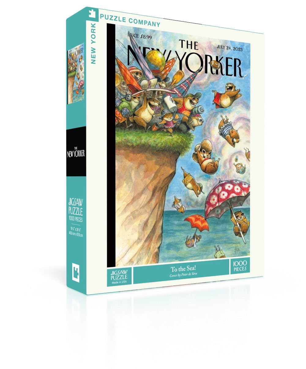 New York Puzzle Company - New Yorker to The Sea! - 1000 Piece Jigsaw Puzzle for Family Game Nights by Peter de Sève