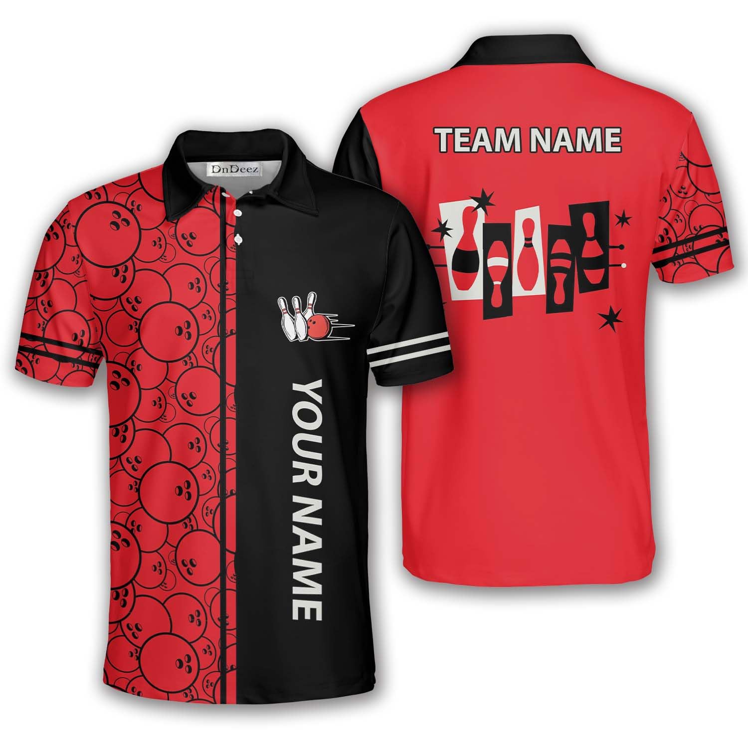 DnDeez Custom Bowling Shirts for Men, Personalized Bowling Jerseys Tribal Pattern Unisex Team 12, Sizes S - 5XL