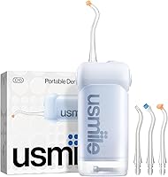 usmile C10 Portable Water Flosser: 95-Day Battery, 4 Modes, 360° Nozzle, IPX7 Waterproof - Dentist-Recommended for Braces, Implants & Travel (Blue)