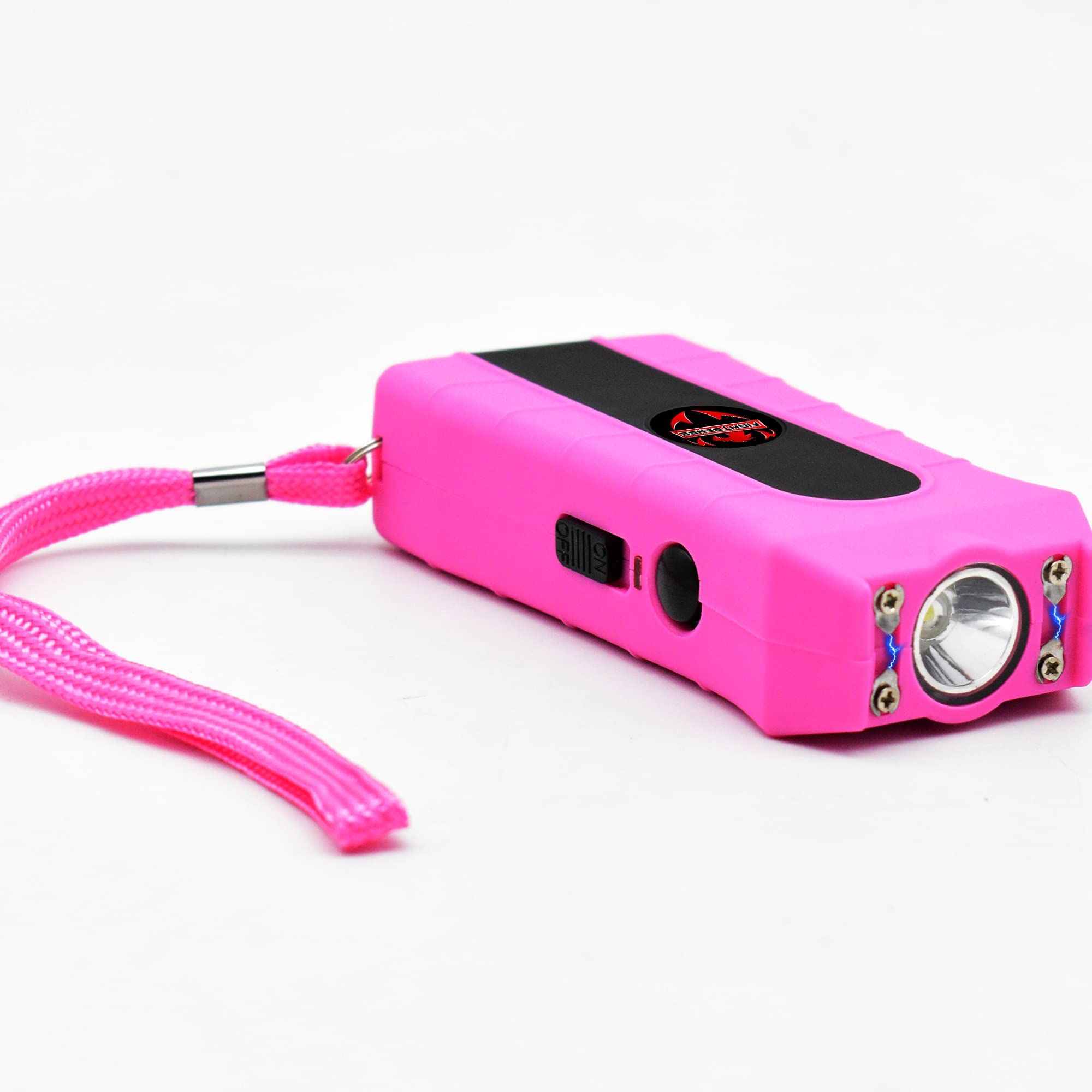 Duo Thunder Super Heavy Duty Stun Gun for Self Defense with Bright Led Flashlight, Safety Disable Pin - Rechargeable Battery (Pink)