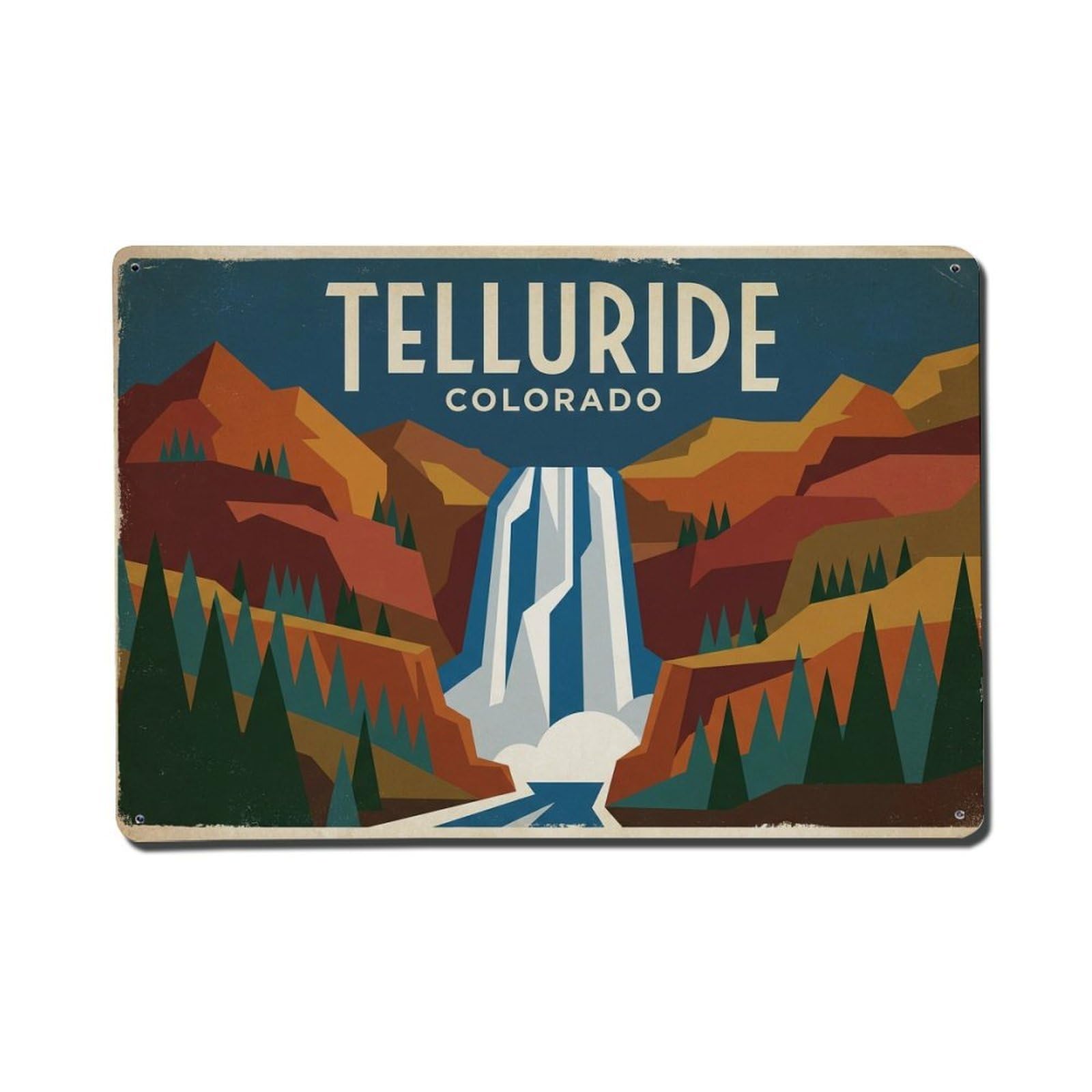 Xanthor Style Retro Travel Usa Telluride Metal Tin Sign