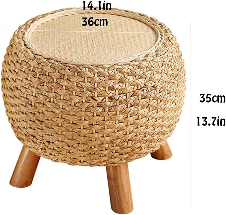 Minimalist Fashion Creative Straw Wooden Stool Round Stool Creative Shoe Stool Bench Small Stool Seat Cushion Stool for Bathroom Bedroom Living Roomcasual/Style B