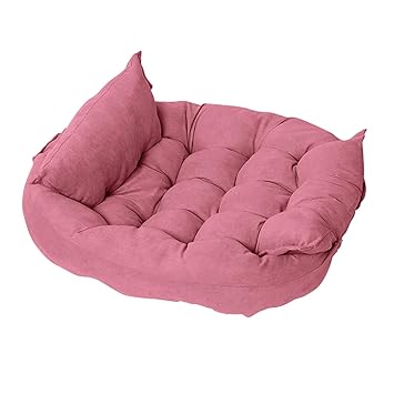Indy Mall Soft Sofa Pet Cat Dog Bed Comfortable Warm Pet Bed Sleeping Bed Cushion Bed Cherry Pink L