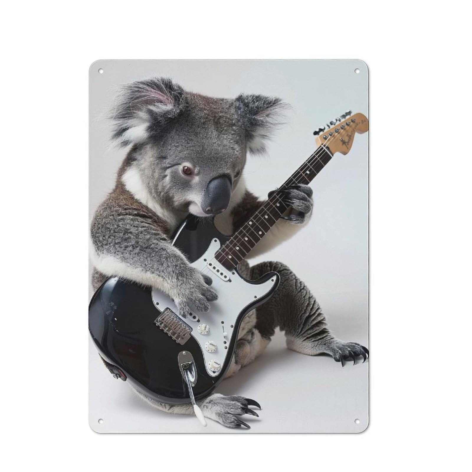 Junmoney Style-10 Metal Sign 40X30cm With Koala Guitar For Hallway Wall, Retro Decor, Gift For Hallway Decor Lovers During The Christmas Season