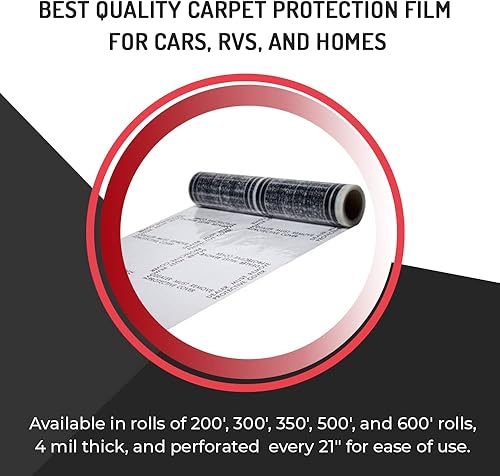 Miniatura 4 de HI-TECH - Alfombrilla autoadhesiva de 4 mil, perforada cada 21 pulgadas, 285 tapetes por rollo, (24 pulgadas de ancho, 500 pies de largo)