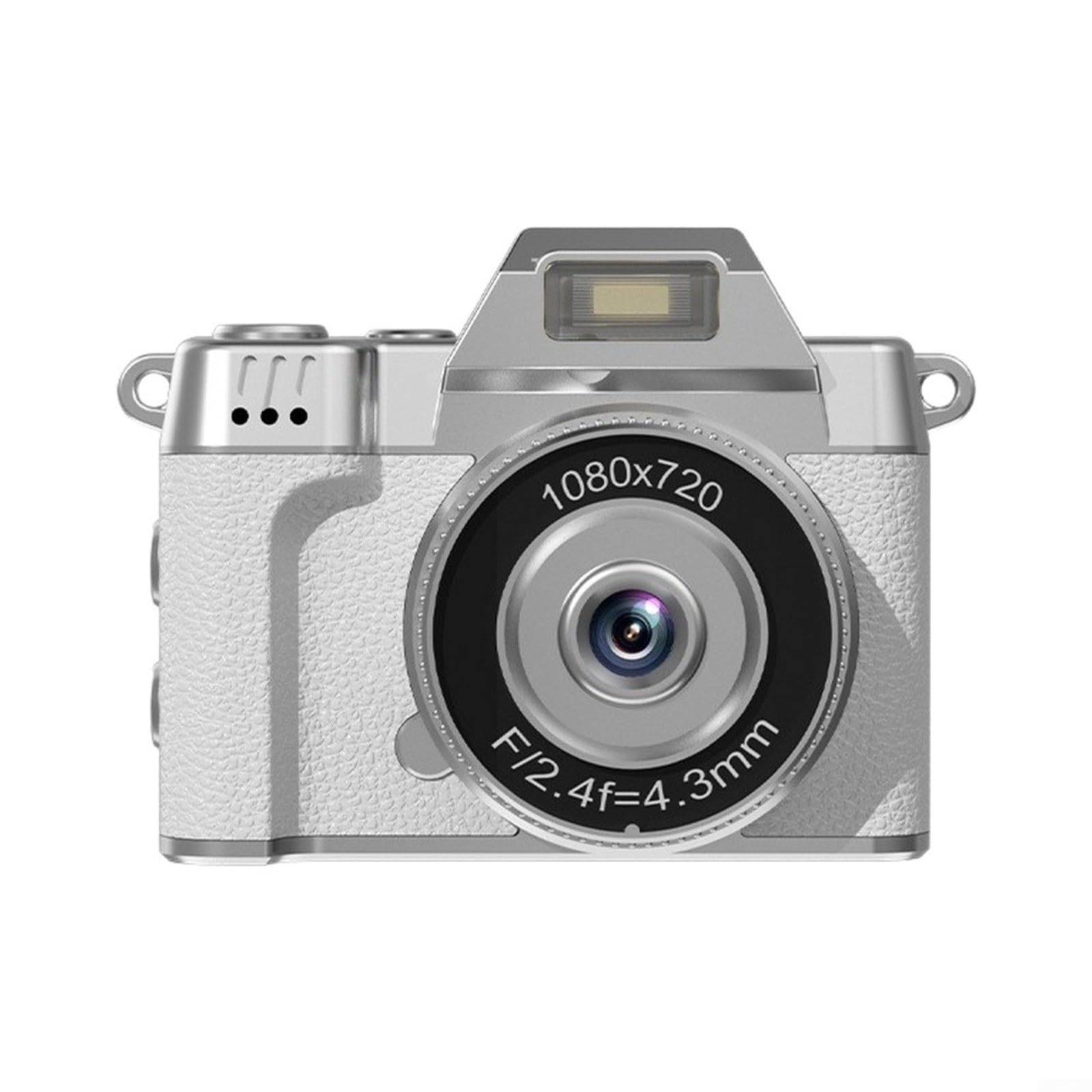Risveglio for mini Digital Camera 4.5x3.5x2.8cm, Flip Screen CCD Camera for Students Kids Vlogging School Gifts(White)