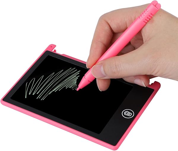 Schreibtafel, LCD 4,5-Zoll-Handschrift-Schreibtafel, Tablet-Zeichenbrett für Kinder/Kinder, Notizzettel, Erinnerungsnotiz, Muiti-Funktionstafel (3 Farben optional)(rot) - 4