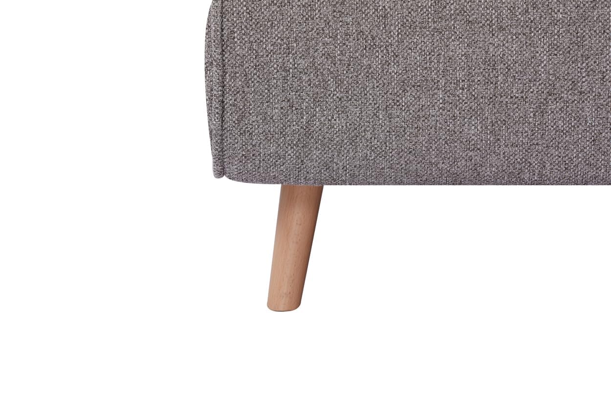 EVERGREENWEB Poltrona Letto Singolo con Cuscino Imbottito INCLUSO, Tessuto Grigio Chiaro, Divano 1 Posto Salvaspazio Pieghevole, Pouf Poggiapiedi, Schienale Regolabile Clic Clac, Gambe in Legno, FOLDY