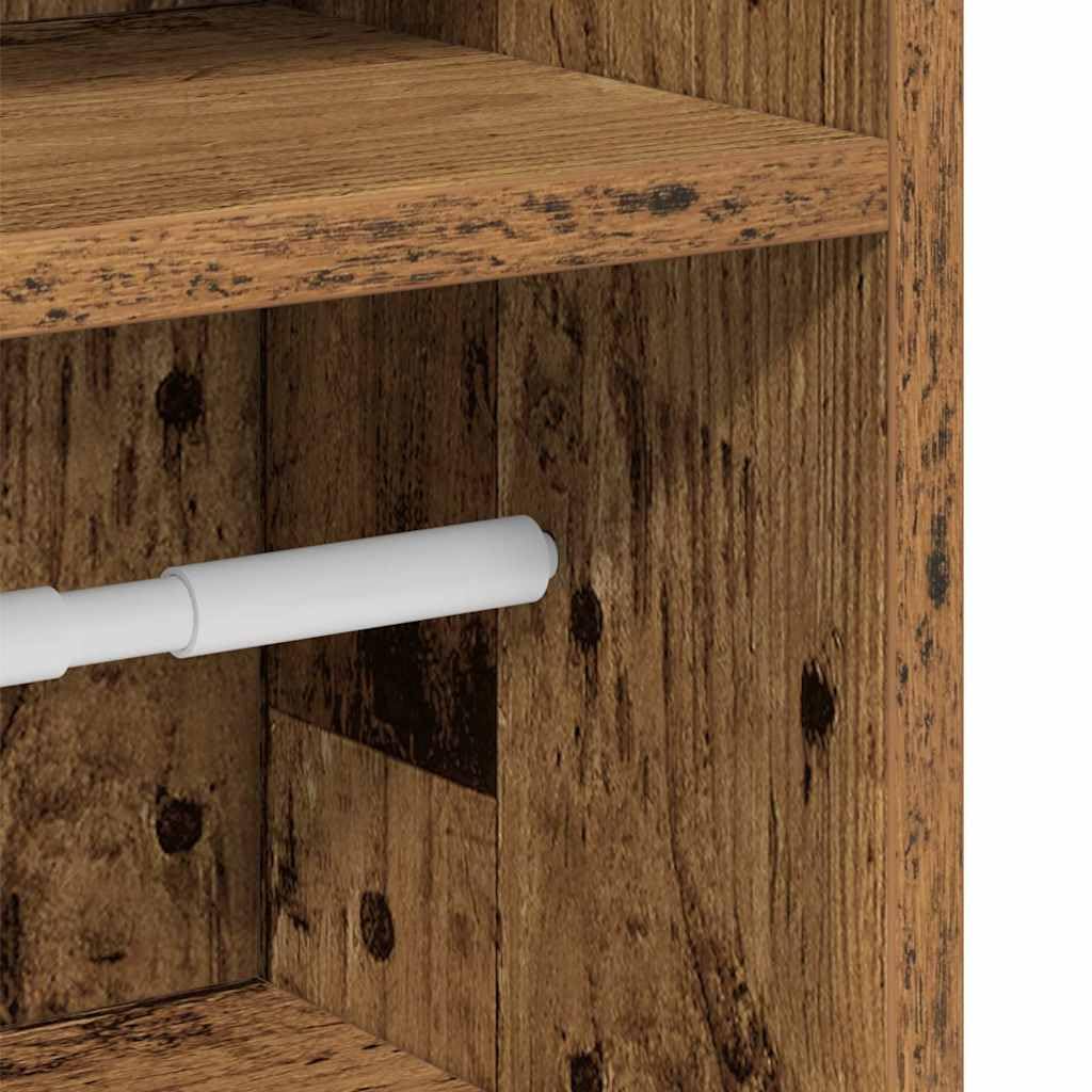 Armario de baño fácil de montar con fijación de puerta opcional como mueble de baño funcional con espacio de almacenamiento, compartimento abierto y cerrado y integrado