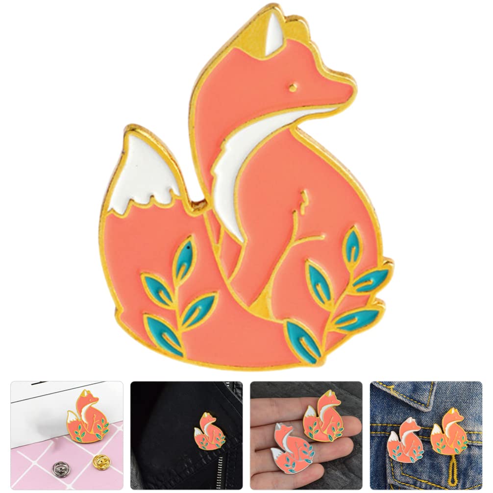 Animal Broche Pin Pins de Esmalte Fox para Ropa Clip Decorativo Joyería de única