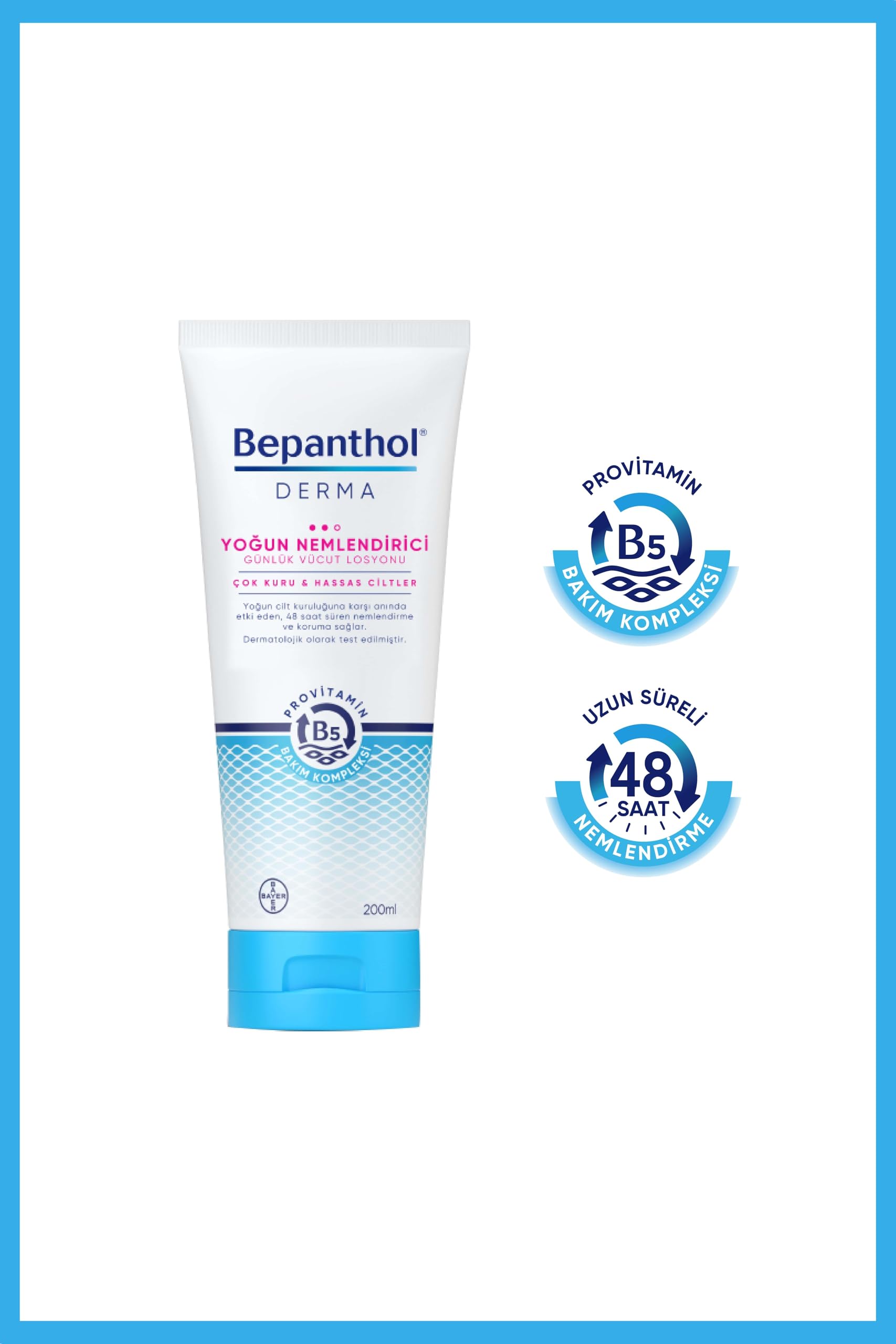 Bepanthol Derma Yoğun Nemlendirici 200 ml Losyon & 5 adet Yoğun Nemlendirici Losyon 10 ml