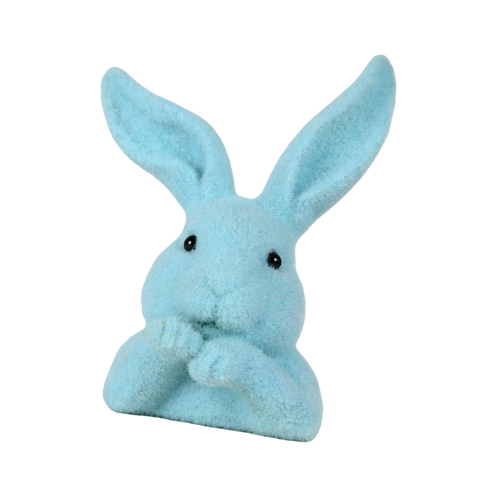 hogtnd Festive Resin Statue with Moss Flocking and Easter Theme, Resin Figurine for Spring Parties and Home Decorations Rabbit Head Statue