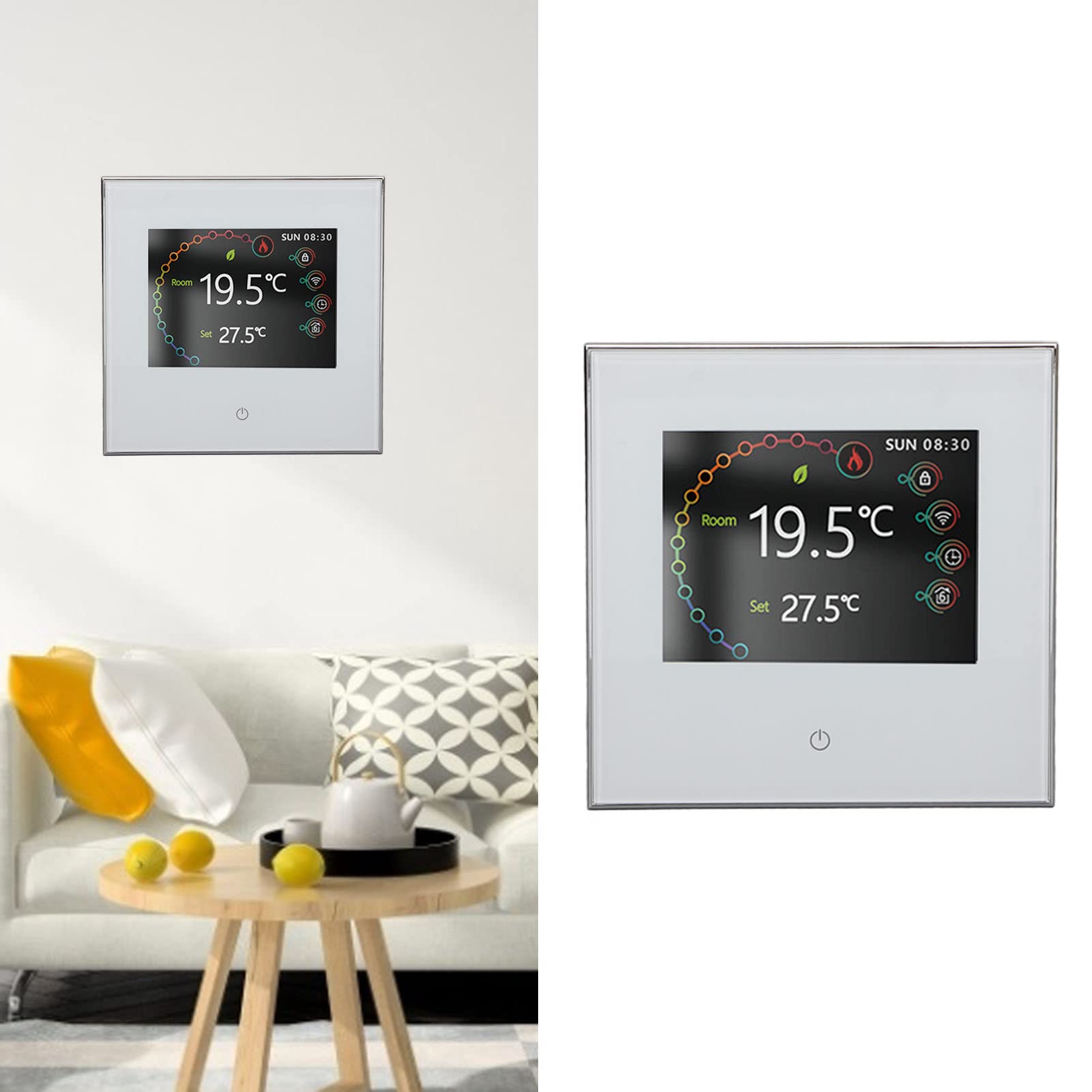 Inteligentny termostat bezprzewodowy ekran dotykowy Wi -Fi Dokładna kontrola temperatury dla Home Office ABS Materiał Energia Termostat oszczędności