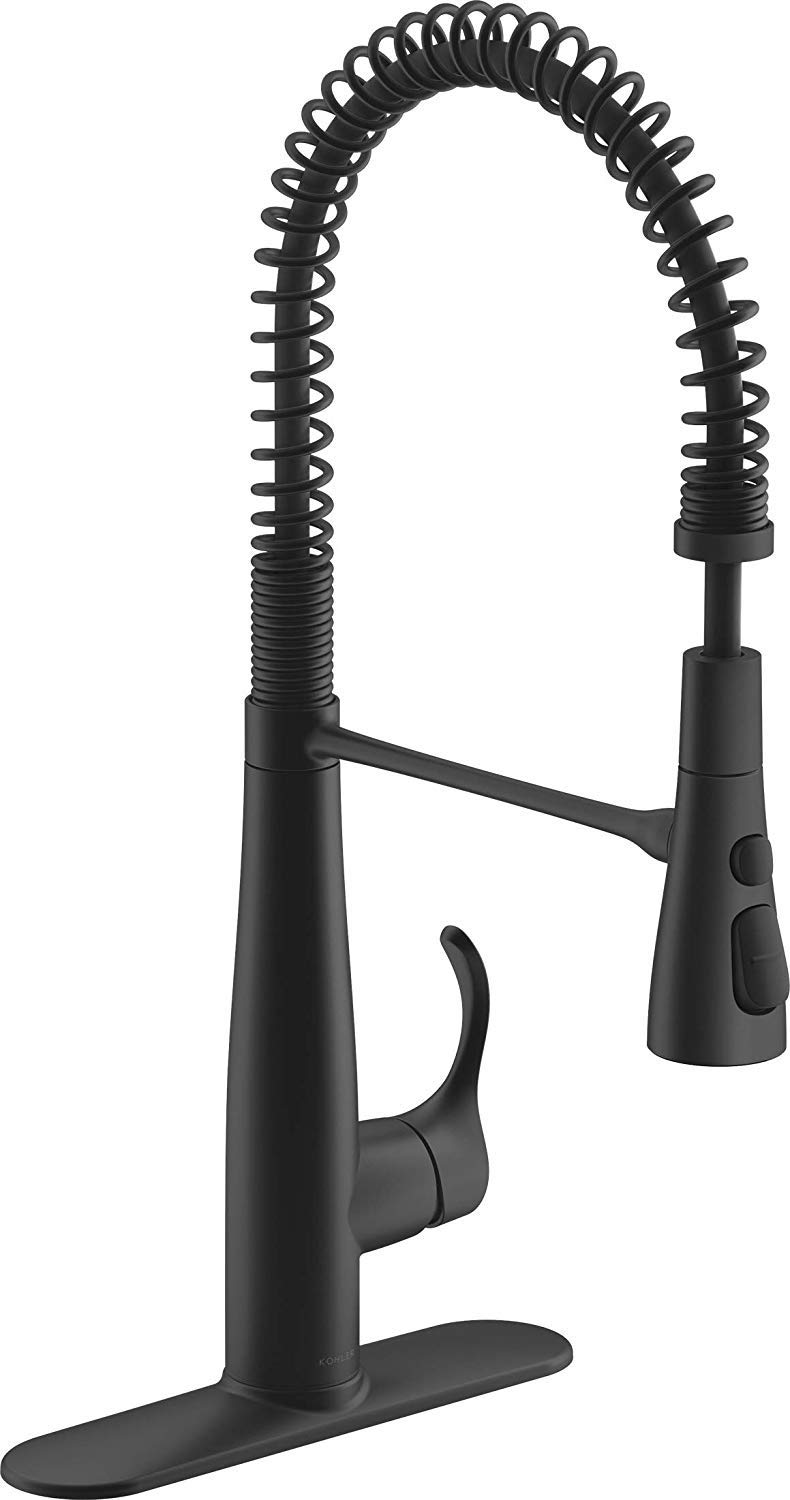 K-22033-BL Simplice Semiprofessional Kitchen Sink Faucet, Matte Black