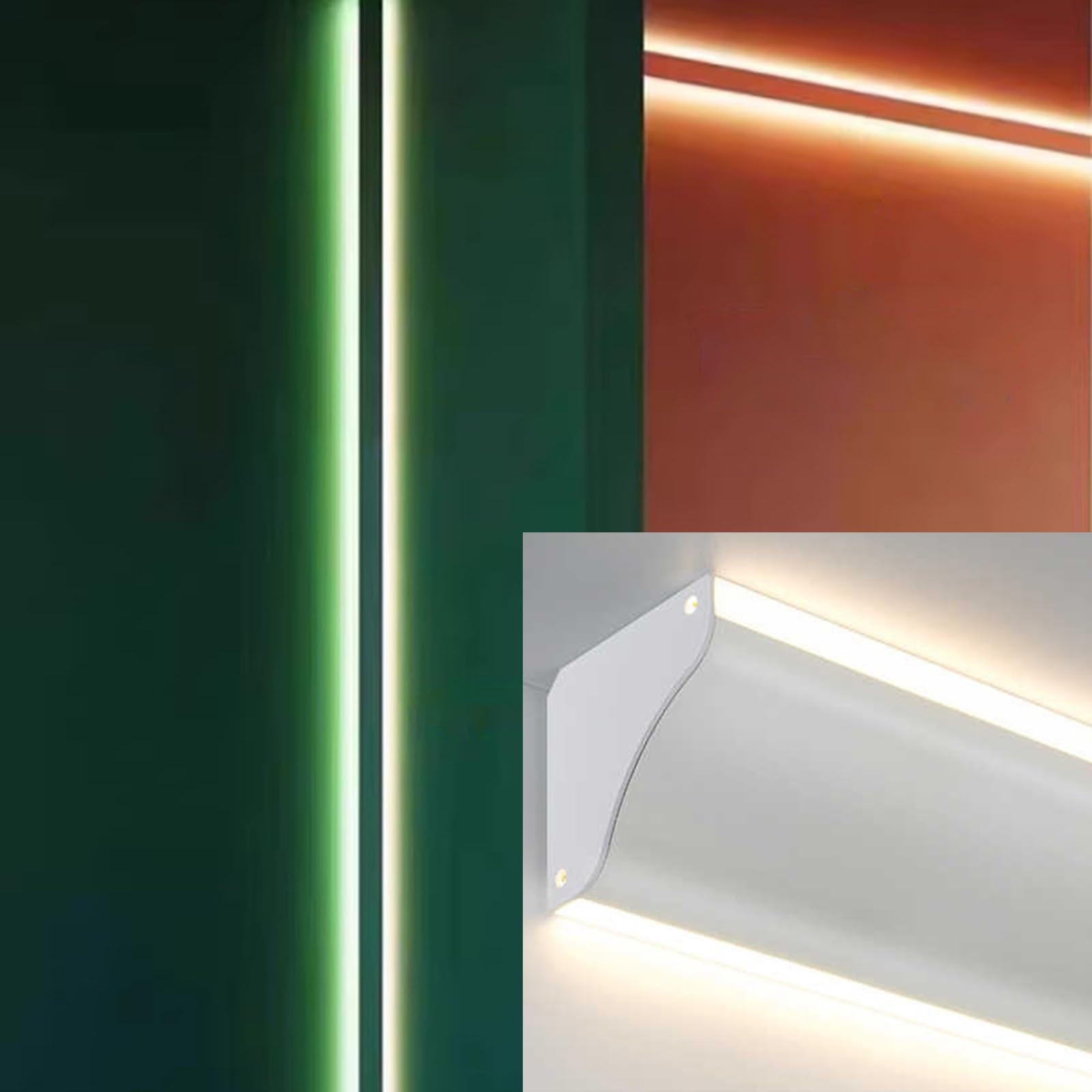 Aluminiowa listwa świetlna LED, 30 m / 98.4ft, kanał świetlny na sufit, ścianę, podłogę - nowoczesne rozwiązanie oświetleniowe LED do kuchni, kawiarni, baru, wystroju domu, stylowa oprawa