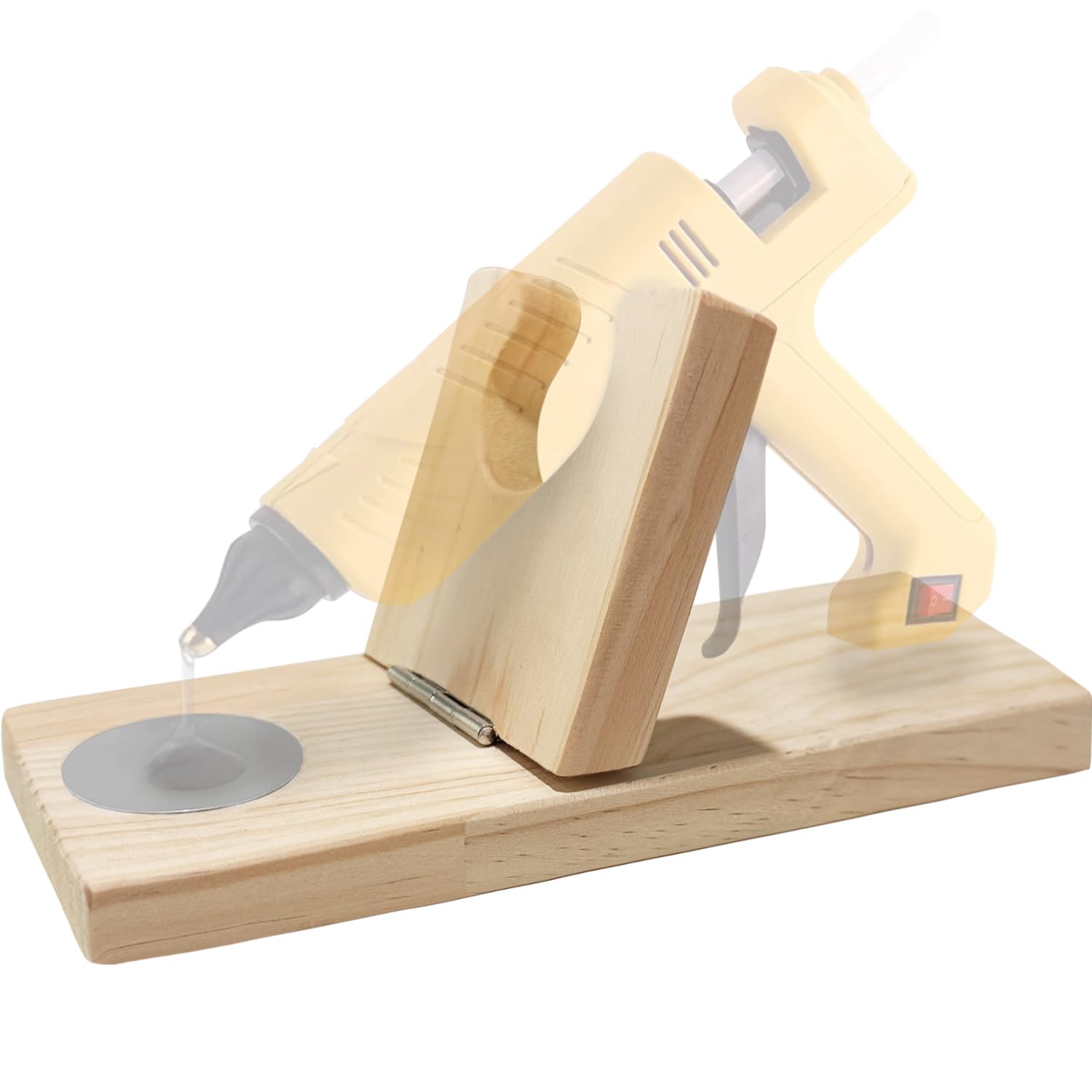 WAYUTO Folding Wooden Hot Glue Gun Holder Stand for Craft Room - Large Rack Base Organizer
