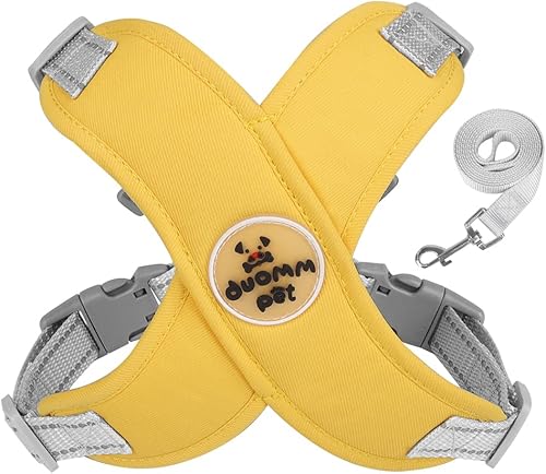 Domkim Juego de arnés y correa para perro sin tirones, para perros de tamaño mediano, arnés táctico de tela suave para perro para bulldog francés,