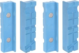 HARFINGTON 2set Magnetic Vise Jaws 5 Inch Magnet U-Grooves Soft Rubber Bench Jaw Pads Covers Multi-Purpose Protector for W...
