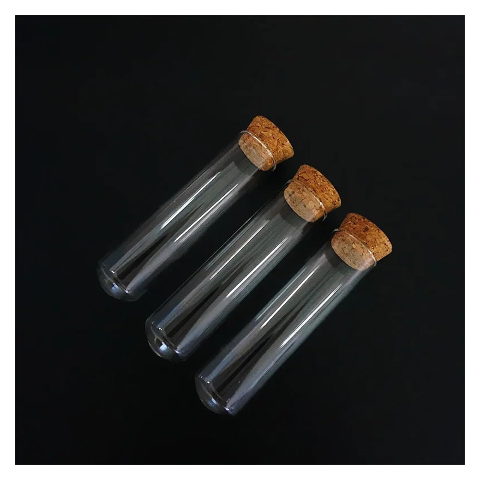 yingyingjia 12 szt./partia Przezroczysta szklana probówka 25x100mm z korkiem okrągłym dnem