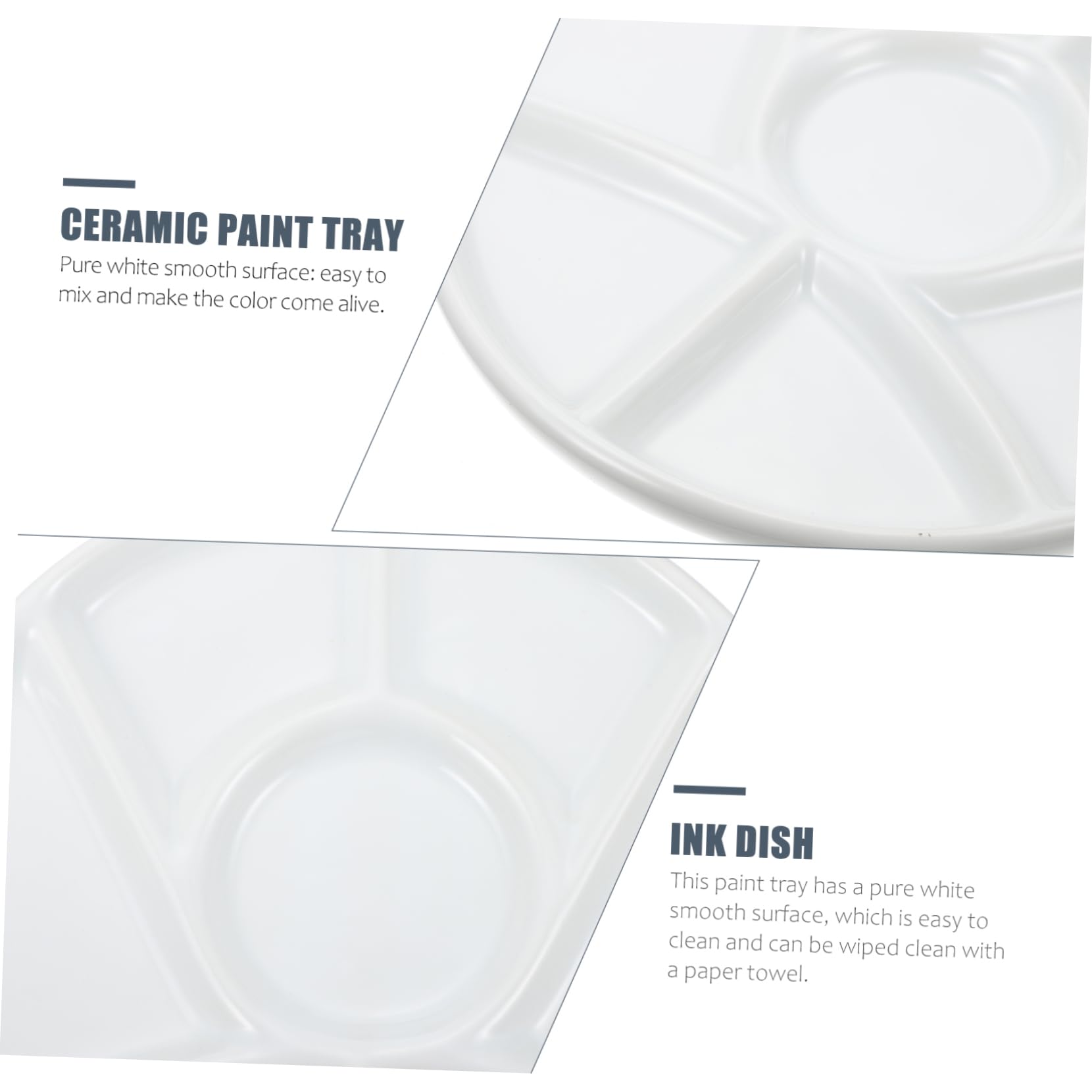 HOODANCOS Ceramic Pigment Holder Round Plate to Mix The Pigments Washable Stain Resistant for Artists Hobbyists Students