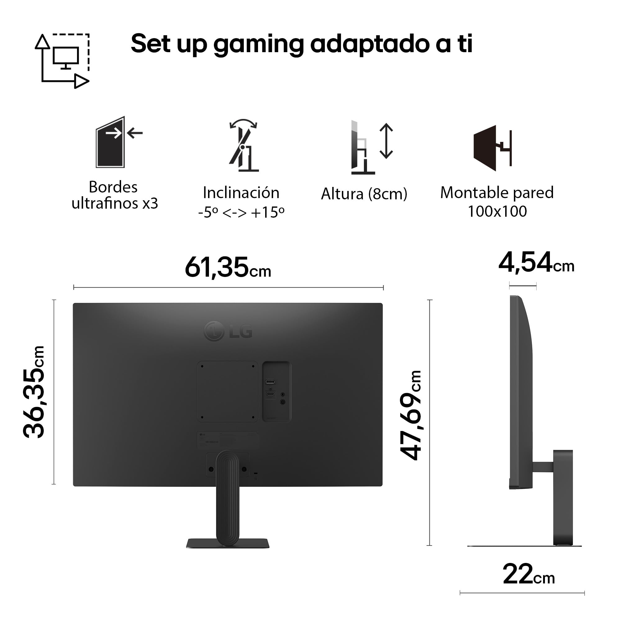 LG Monitor Ultrafine 27U710B-B - 27'', UHD (3840 x 2160), IPS, Negro | altura ajustable, Inclinación (eje horizontal) / Altura, DCI-P3 90% (CIE1976), DCI-P3 90%, UHD 4K (3840 x 2160), HDR10