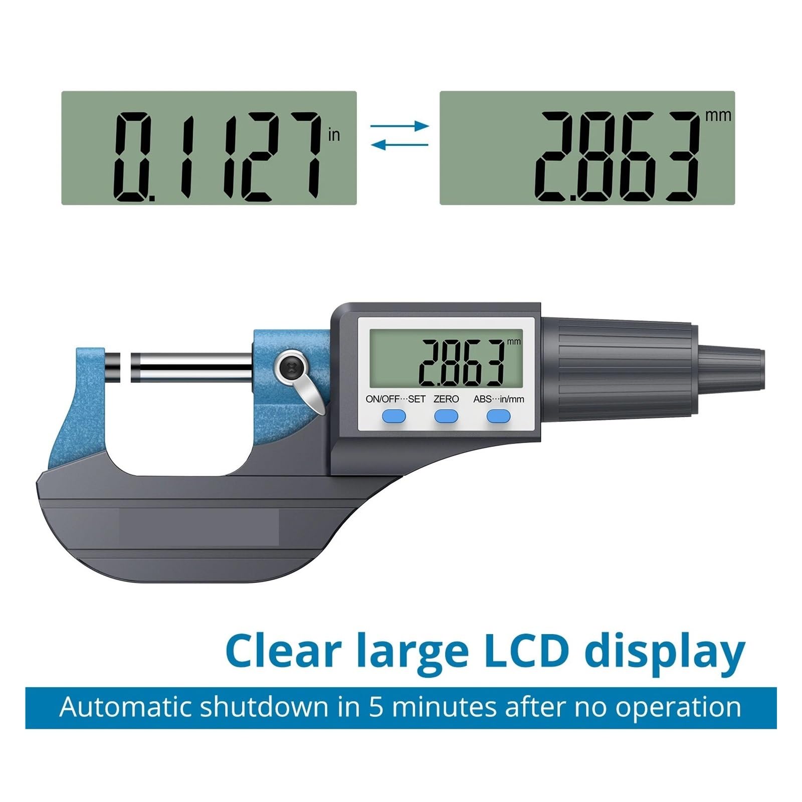 0~25mm elektroniczny LCD cyfrowy mikrometr zewnętrzny mikro suwmiarki wsparcie pomiaru długości konwersja cali metrycznych narzędzia pomiarowe