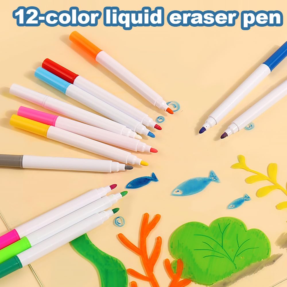 Lot de 2 sets de table à colorier en silicone pour enfants avec 12 marqueurs, 37 x 25 cm, lavables et réutilisables pour loisirs créatifs