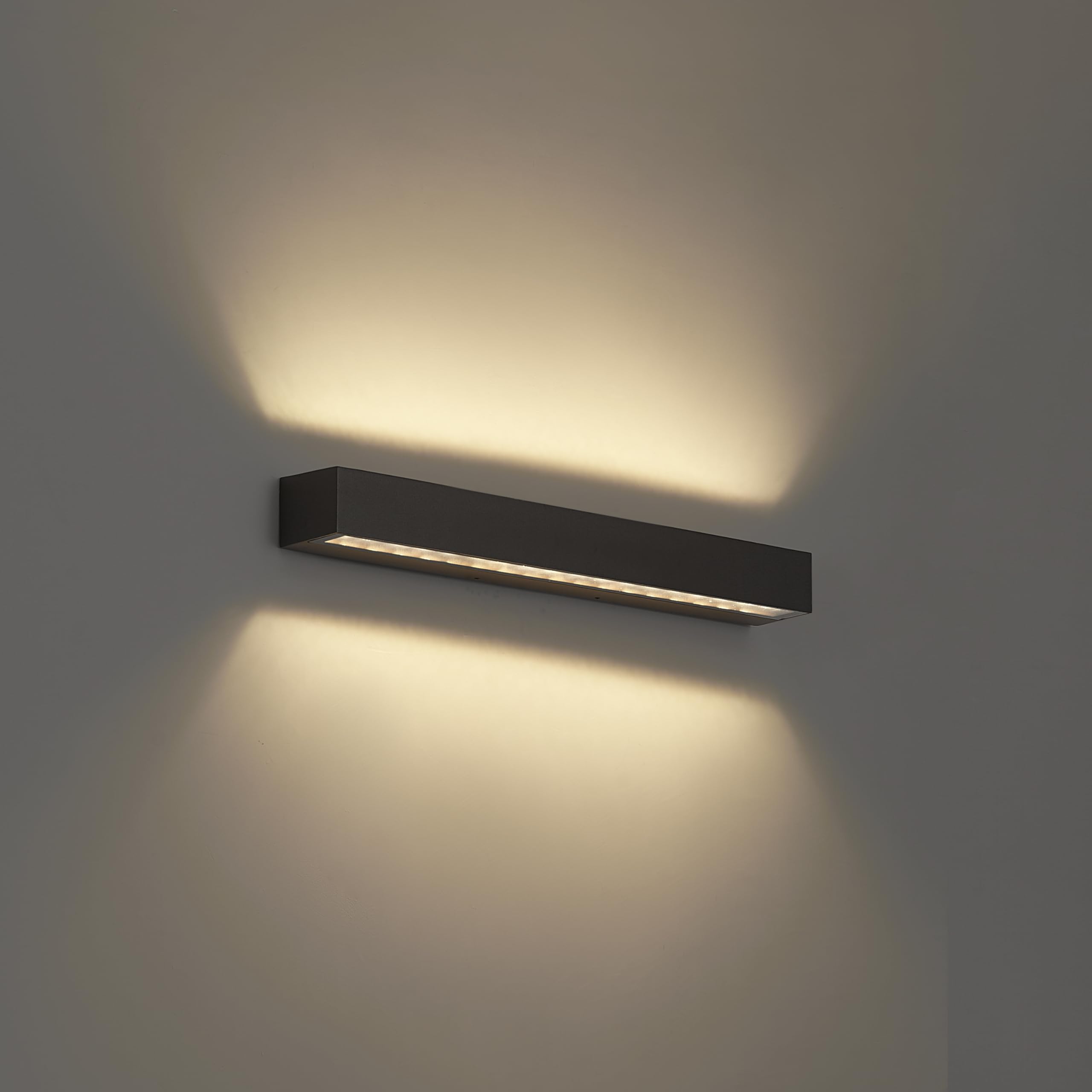 Qazqa LED industriel applique murale extérieure noir 55.4cm Hannah