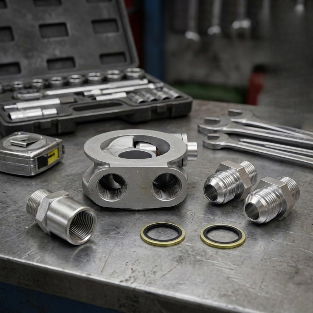 Adaptador Válvula Radiador Aceite Aluminio Adaptador Válvula