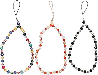 Staqlo 3 peças pingentes de telefone coloridos de cristal e acrílico - cordões de telefone com contas - presentes para ela, meninas, senhoras, mães, irmãs - acessórios elegantes para telefones celulares-caisj145, Acrílico Cristal, Cristal