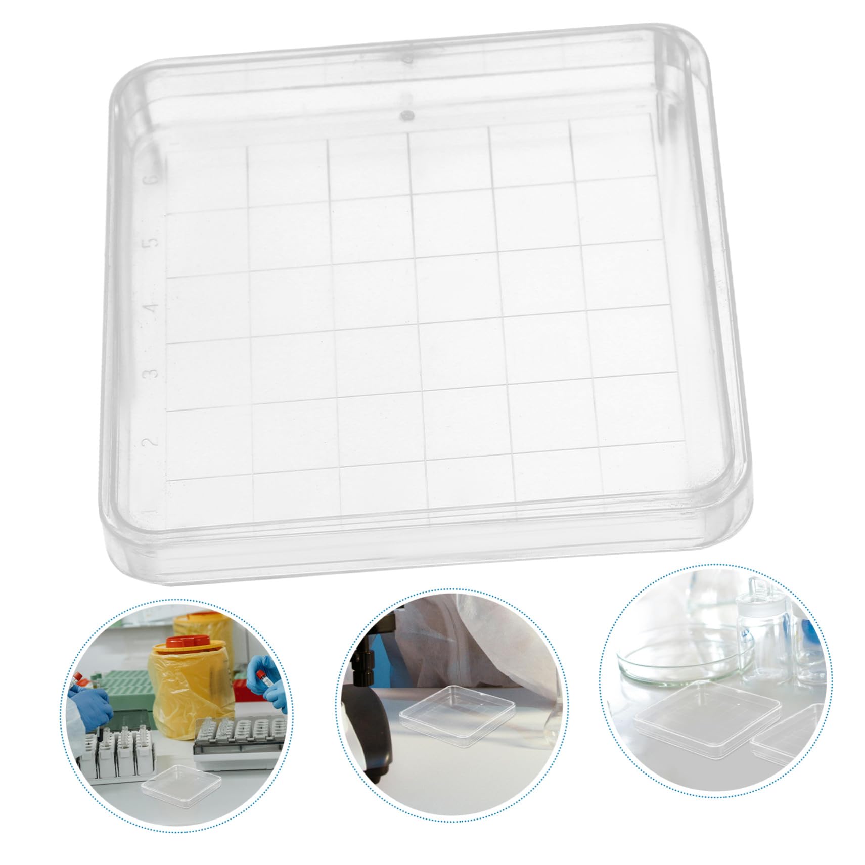 ULTECHNOVO Boite Petri 10cm Carrée en Ps avec Couvercles Sécurisés, Lot de 10 Pièces, pour Université et École, Résultats Précis en Microbiologie et Biologie