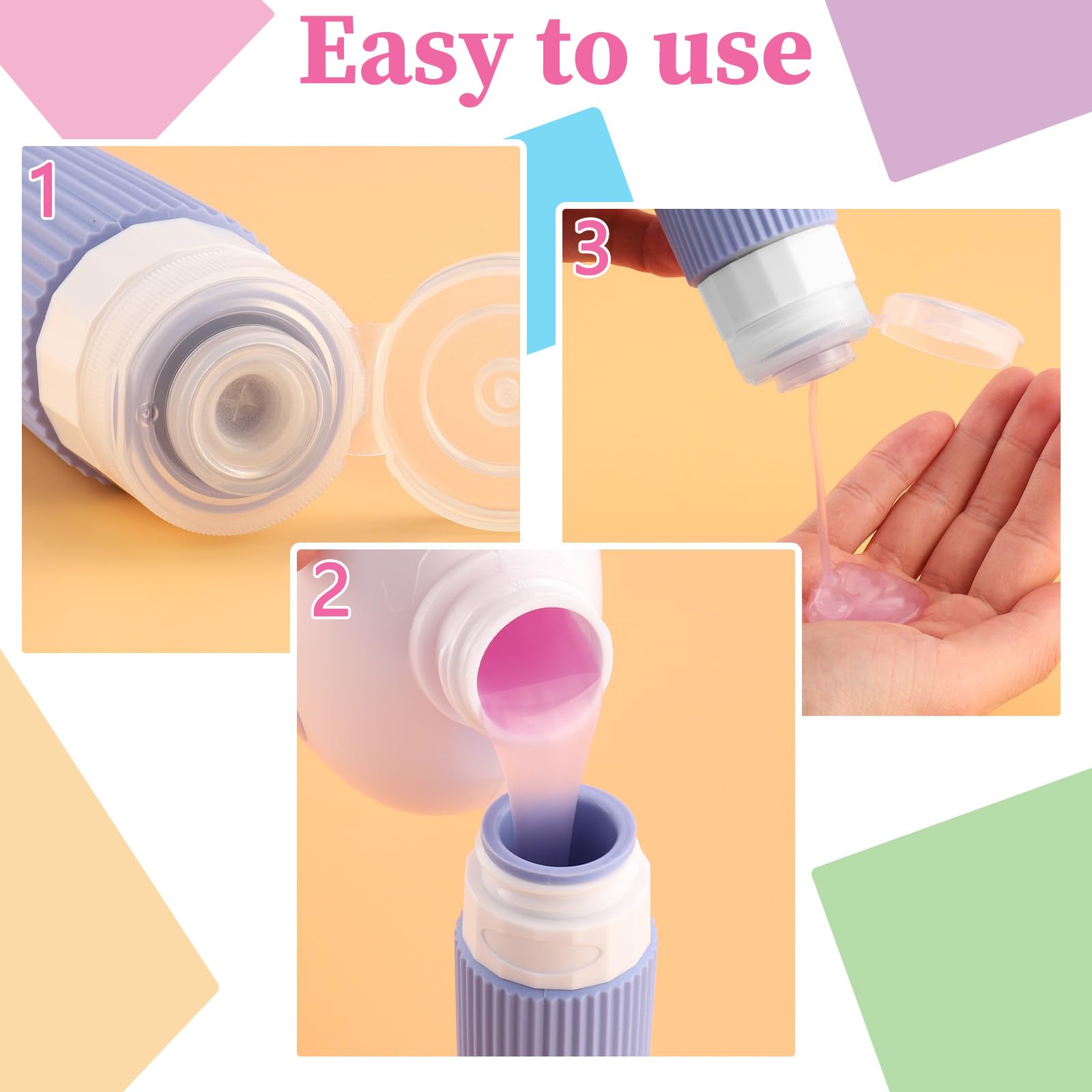 20 Pezzi Contenitori da Viaggio per Liquidi, Kit Viaggio Liquidi in Silicone, Boccette Flaconi da Viaggio 90 ml Riutilizzabili per Shampoo, Lotion, Crema e Cosmetici, Nessun BPA (Colore)