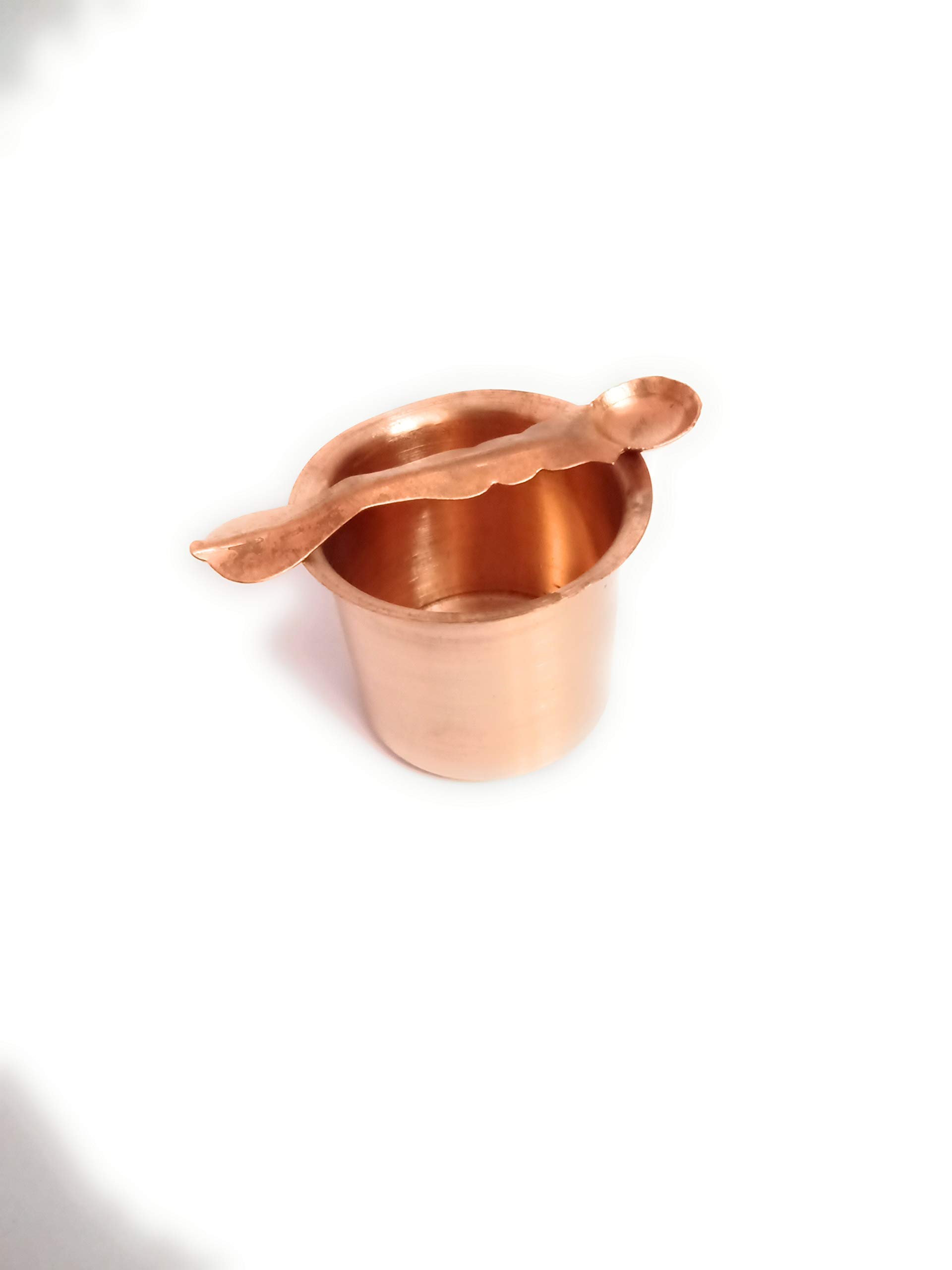 VIBGYOR Copper Puja Panchpatra Pali with Spoon Set