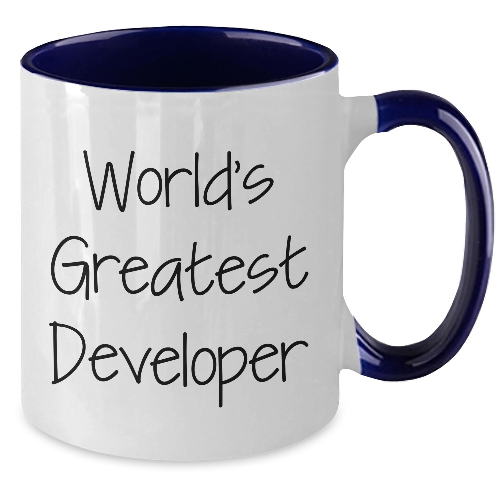 World's Greatest Developer Funny Two Tone Coffee Mug Gift for Developer Birthday