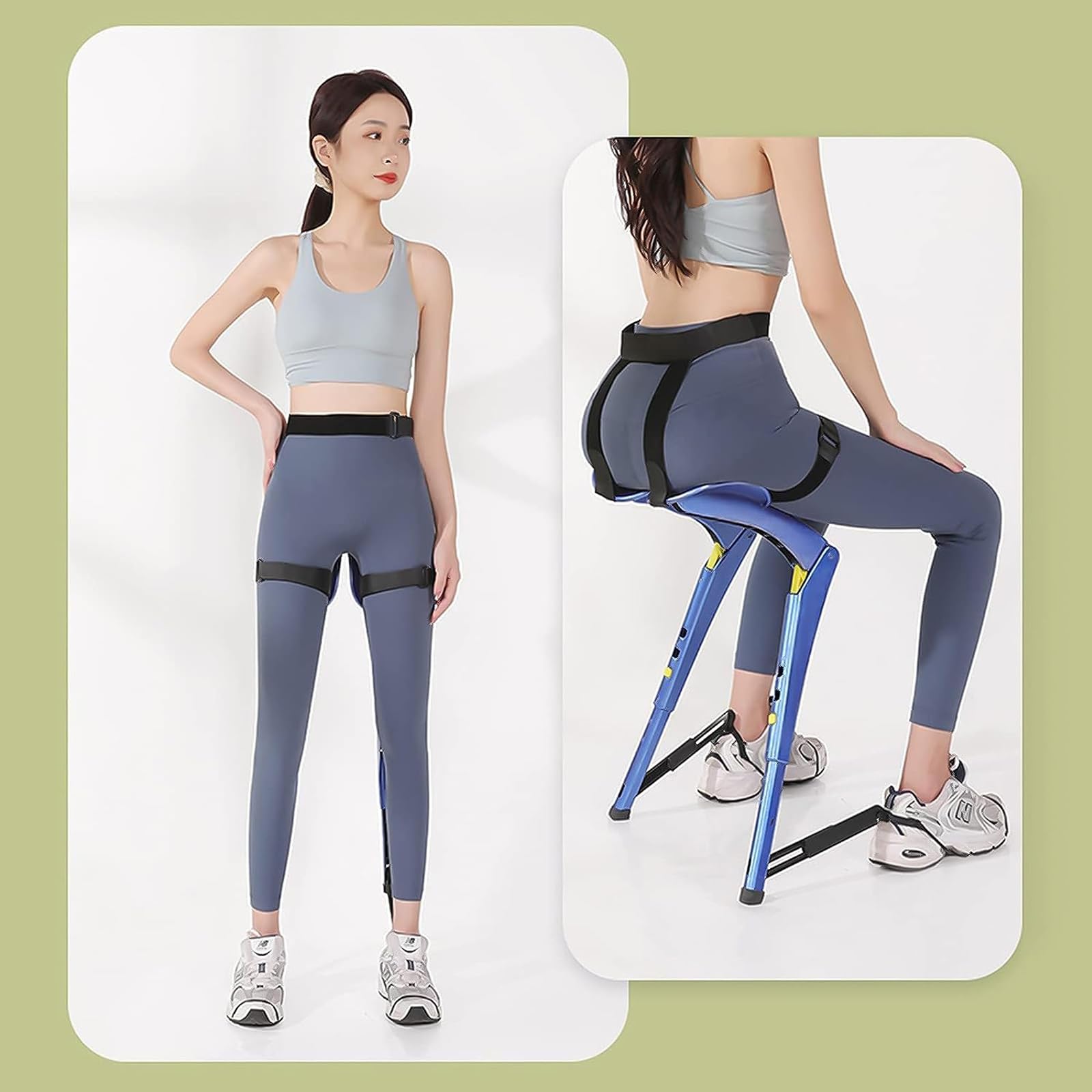 Miuxe Chaise Invisible Tabouret Portable Et Pliable, Siège Léger Ergonomique Pour Les Jambes, Réglable En 3 Étapes, Adapté Différentes Hauteurs, Chaise Debout Pour La Pêche, Concerts, Photographes