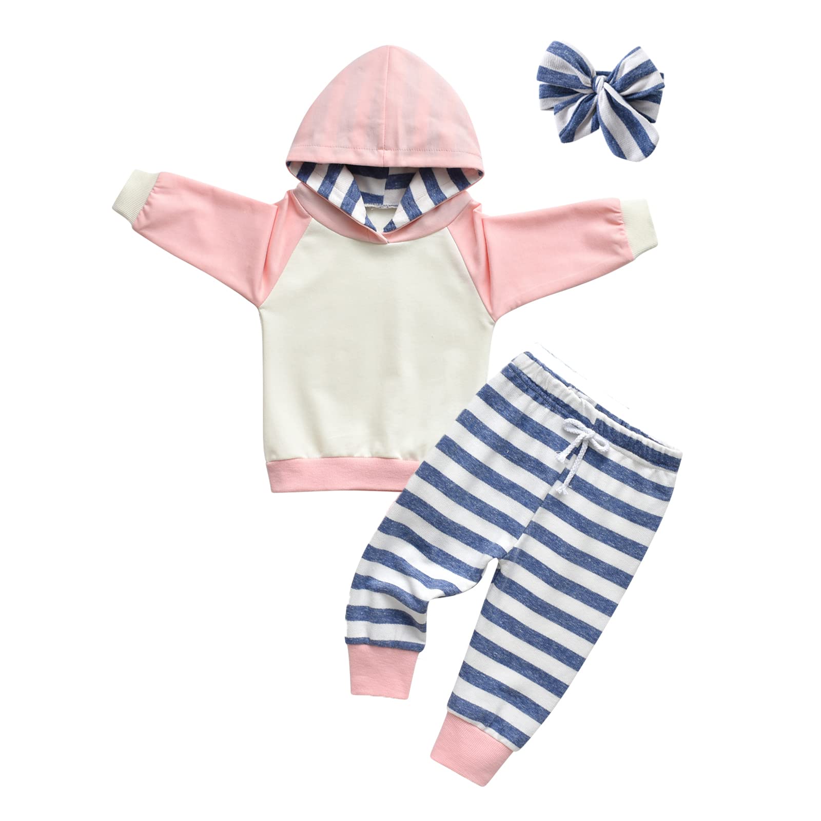 TearfutyBaby Girl Clothes Tracksuit Hoodie Long Sleeve Tops Pants With Headband 3pcs Clothing Sets