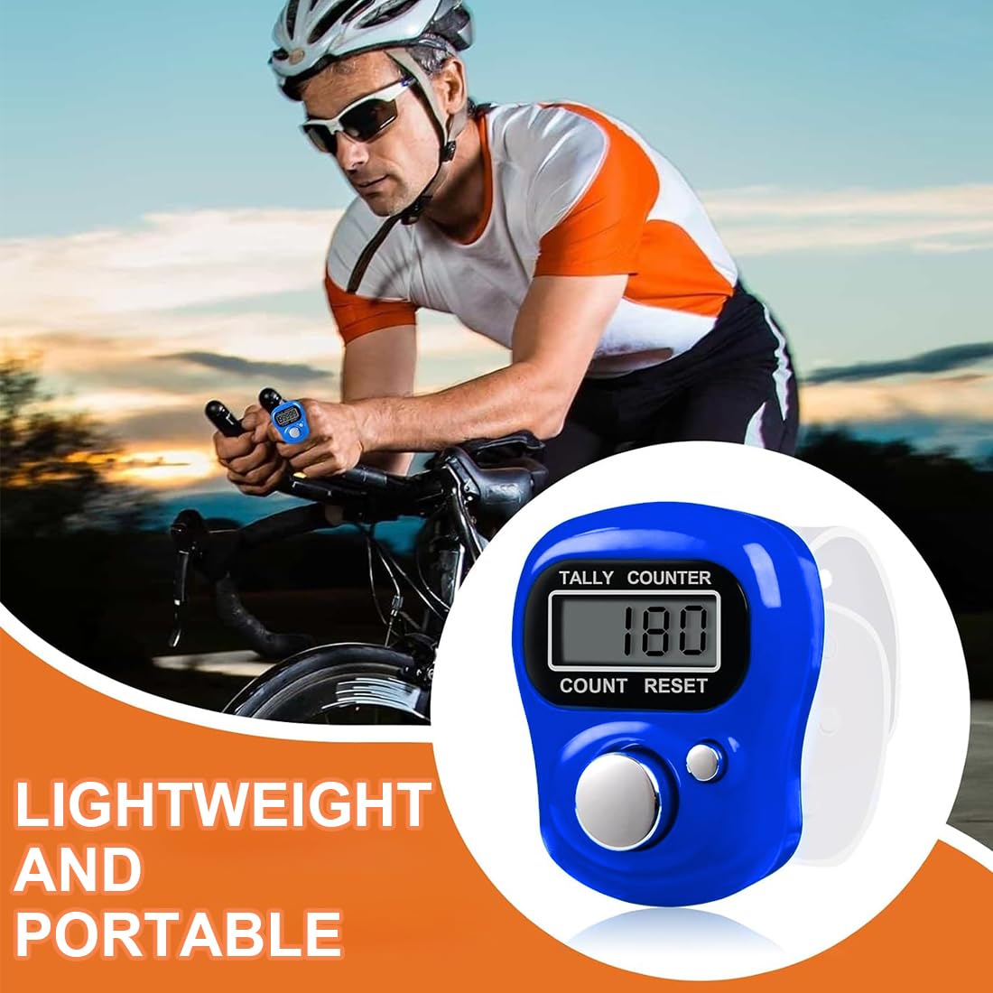 Contatori Digitali a Dito 6 Pezzi Display LCD 5 Cifre per Inventario Sport Golf