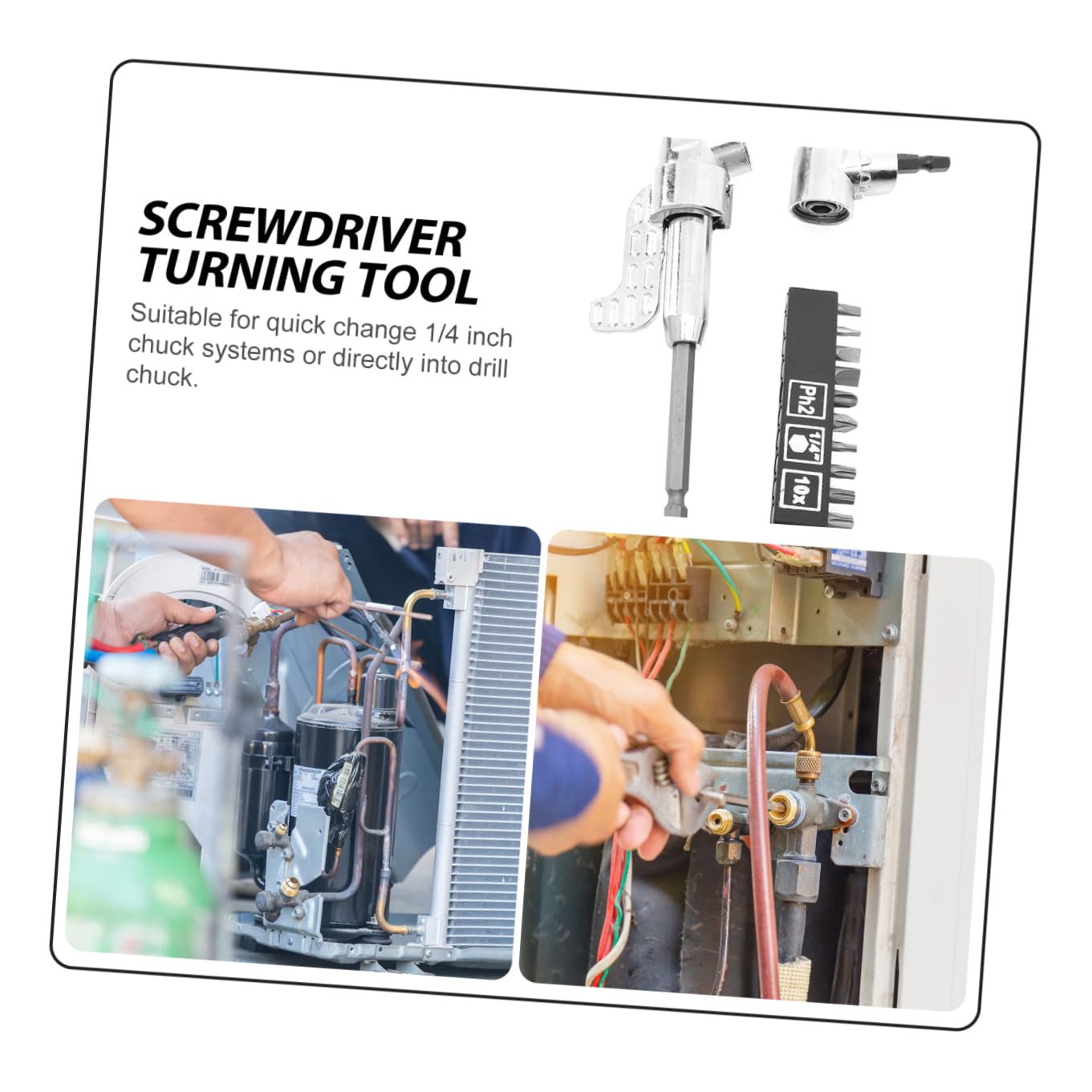 Vaguelly 1set Right Angle Screwdriver Drill Attachment with Bits Extension for Hard Reach Areas Construction Drive Adapter