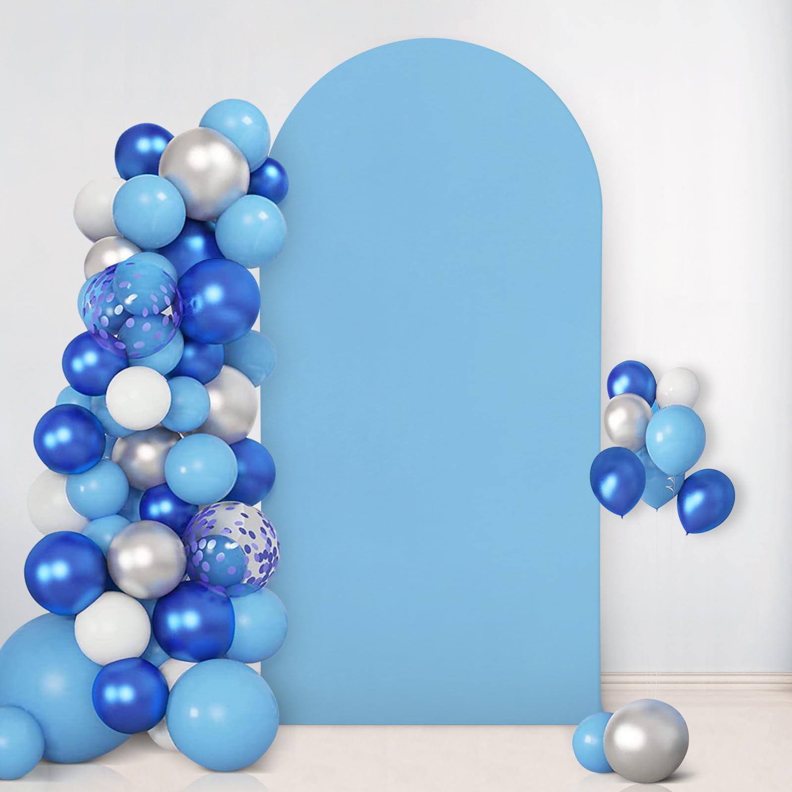 3E Home 6 FT Dusty Blue Wedding Arch Backdrop Cover, Stretchy Arch Cover for Weddings, Baby Showers, Birthday Parties & Events and Reception Decor