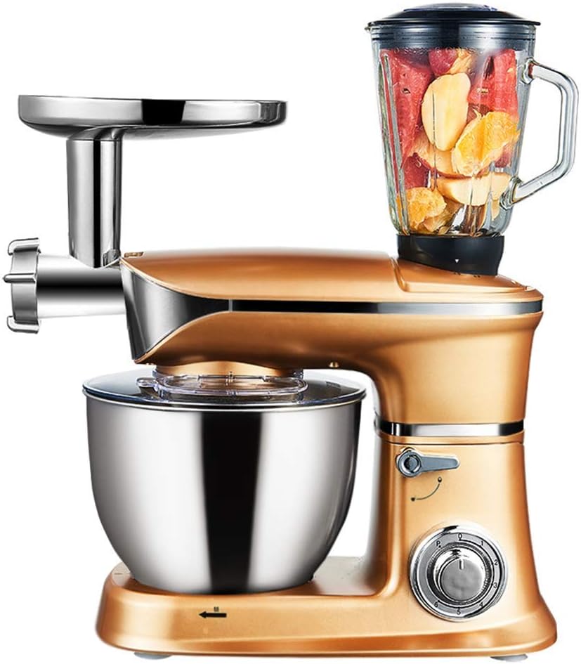 ZLJ Food processor Food processor - Blender 1300 W 6.5 liters Meat grinder and juicer 6 speeds Various accessories Easy to use and clean Gold