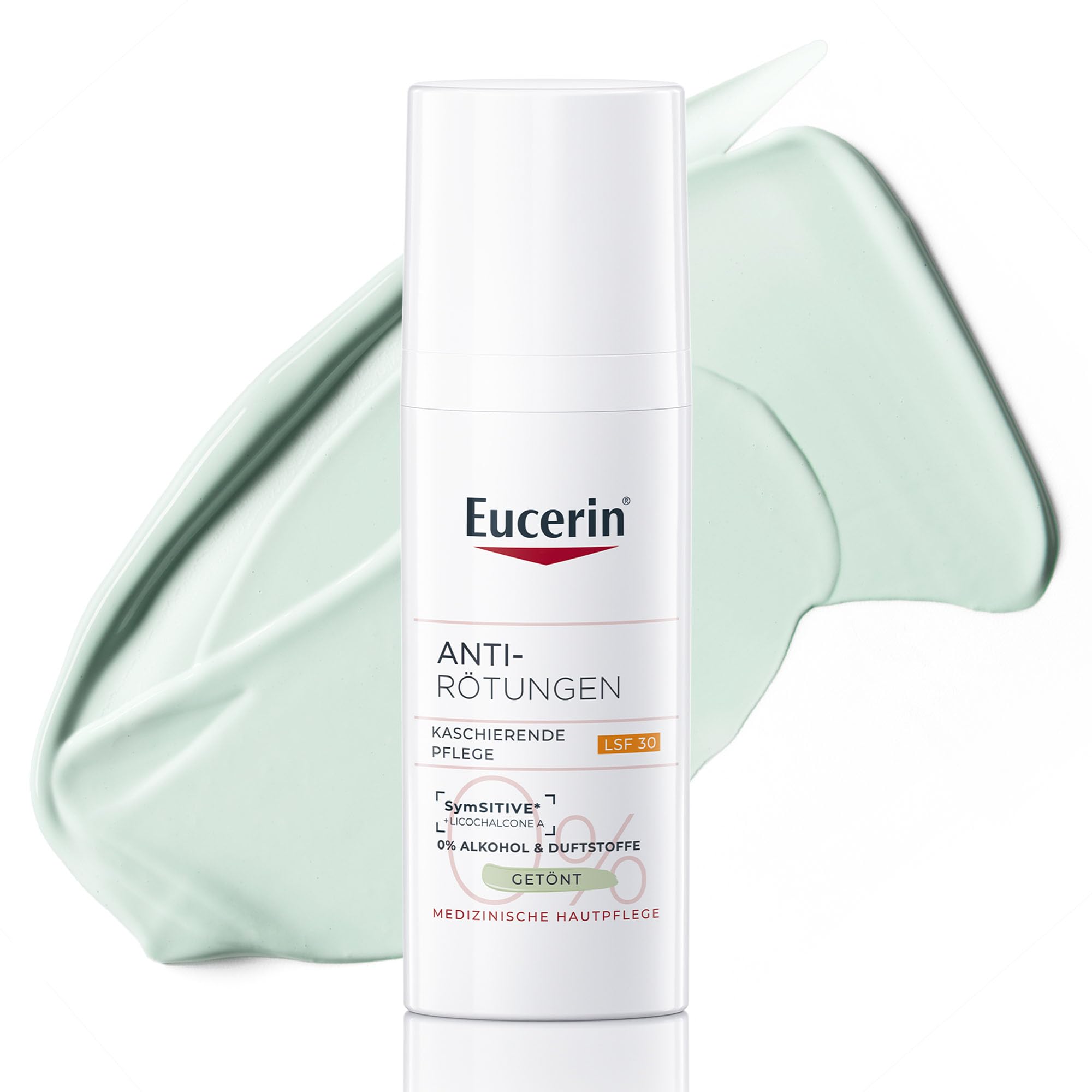 Eucerin Anti-Rötungen Kaschierende Tagespflege LSF 30 50 ml, getönte Tagescreme kaschiert und lindert Rötungen bei empfindlicher Haut, Rosazea & Couperose, Gesichtscreme ohne Alkohol & Duftstoffe