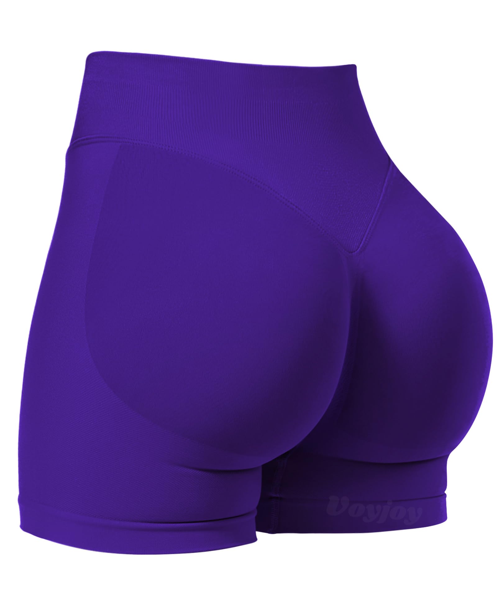 VOYJOY Women Workout Impact Shorts 4.5" Scrunch Butt Lifting Gym Shorts Seamless Booty Biker Shorts — view 77
