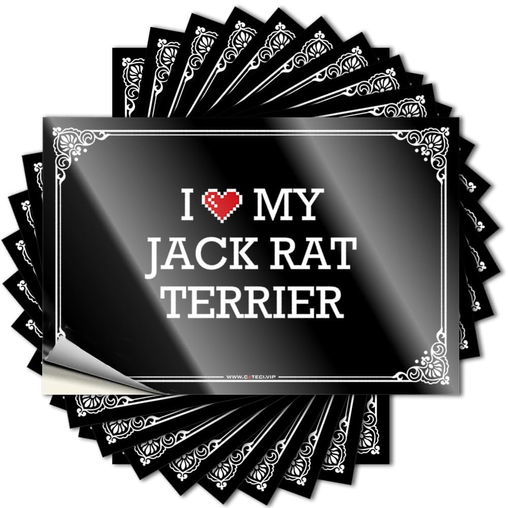 Lettering Sticker Funny Desk Decor Durable Vinyl - I Love My Jack Rat Terrier Tumbler for Billiard Use(12X18CM)