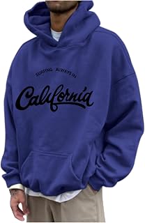 Vexiangni Cotton Sweater Men's Autumn and Winter Letter Plus Size Loose Plus Size Hoodie Pullover Top Blouse Coat Offer Things